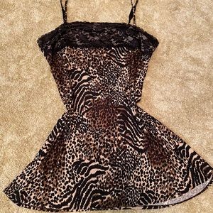 Animal print slip dress